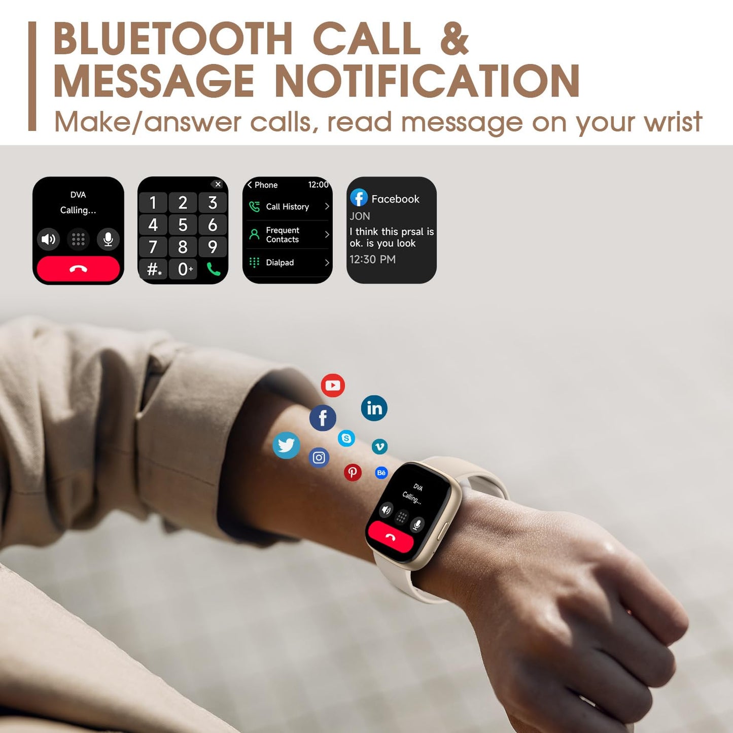 Gold Smart Watch on Wrist Features