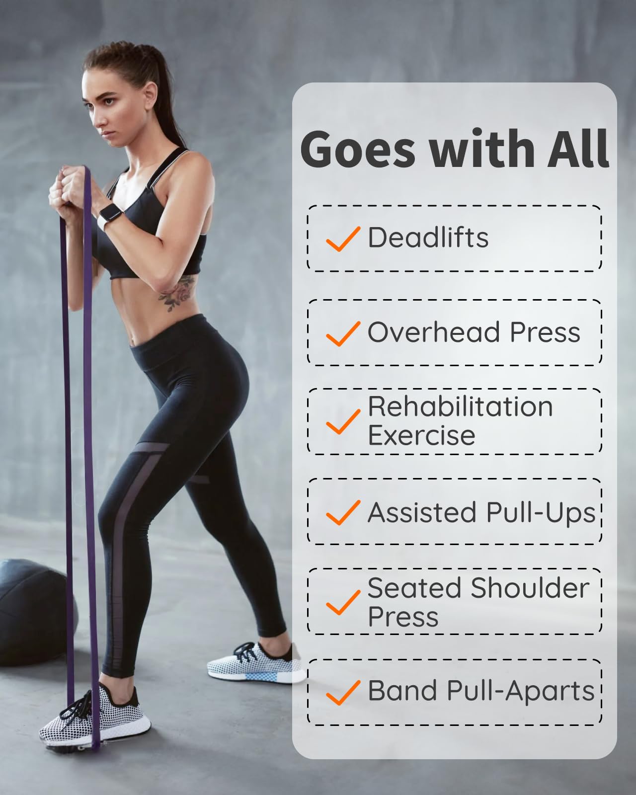 Fitness Resistance Bands Set of 6 - Pull Up Bands for Men Women, Workout Bands Resistance with Door Anchor, Training Poster & Pouch, Pull Up Assistance Bands for Stretching/Therapy/Home Gym/Fitness
