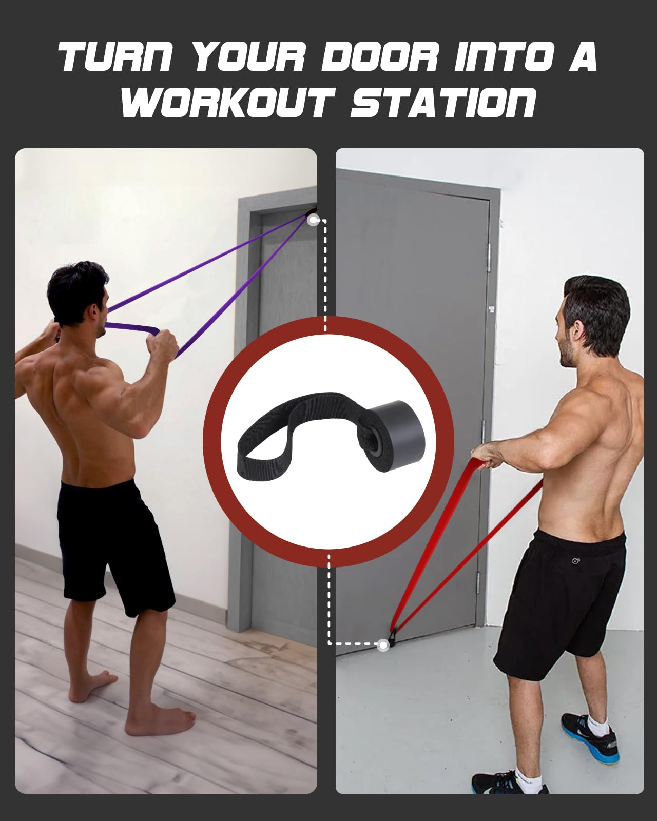 Fitness Resistance Bands Set of 6 - Pull Up Bands for Men Women, Workout Bands Resistance with Door Anchor, Training Poster & Pouch, Pull Up Assistance Bands for Stretching/Therapy/Home Gym/Fitness