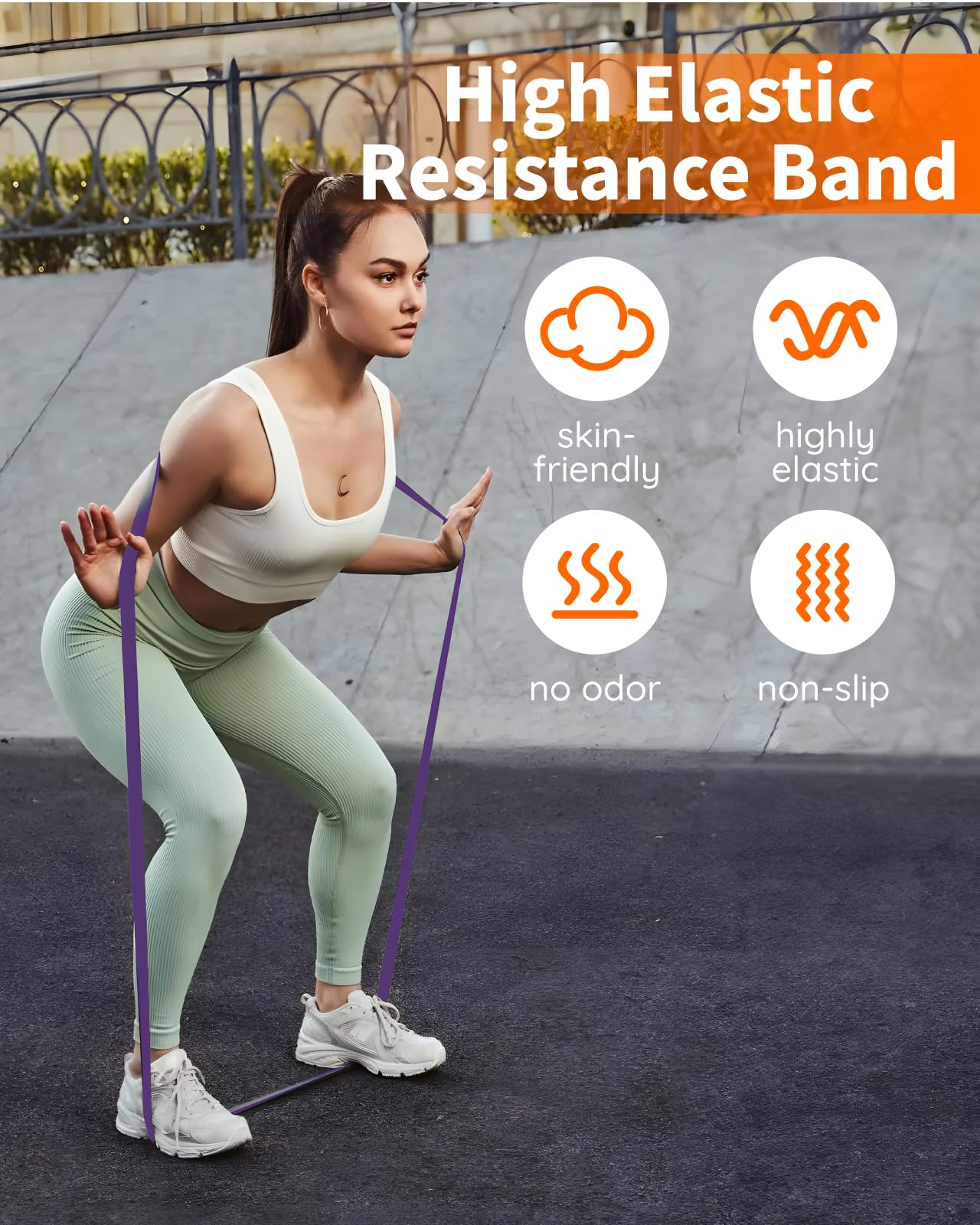 Fitness Resistance Bands Set of 6 - Pull Up Bands for Men Women, Workout Bands Resistance with Door Anchor, Training Poster & Pouch, Pull Up Assistance Bands for Stretching/Therapy/Home Gym/Fitness