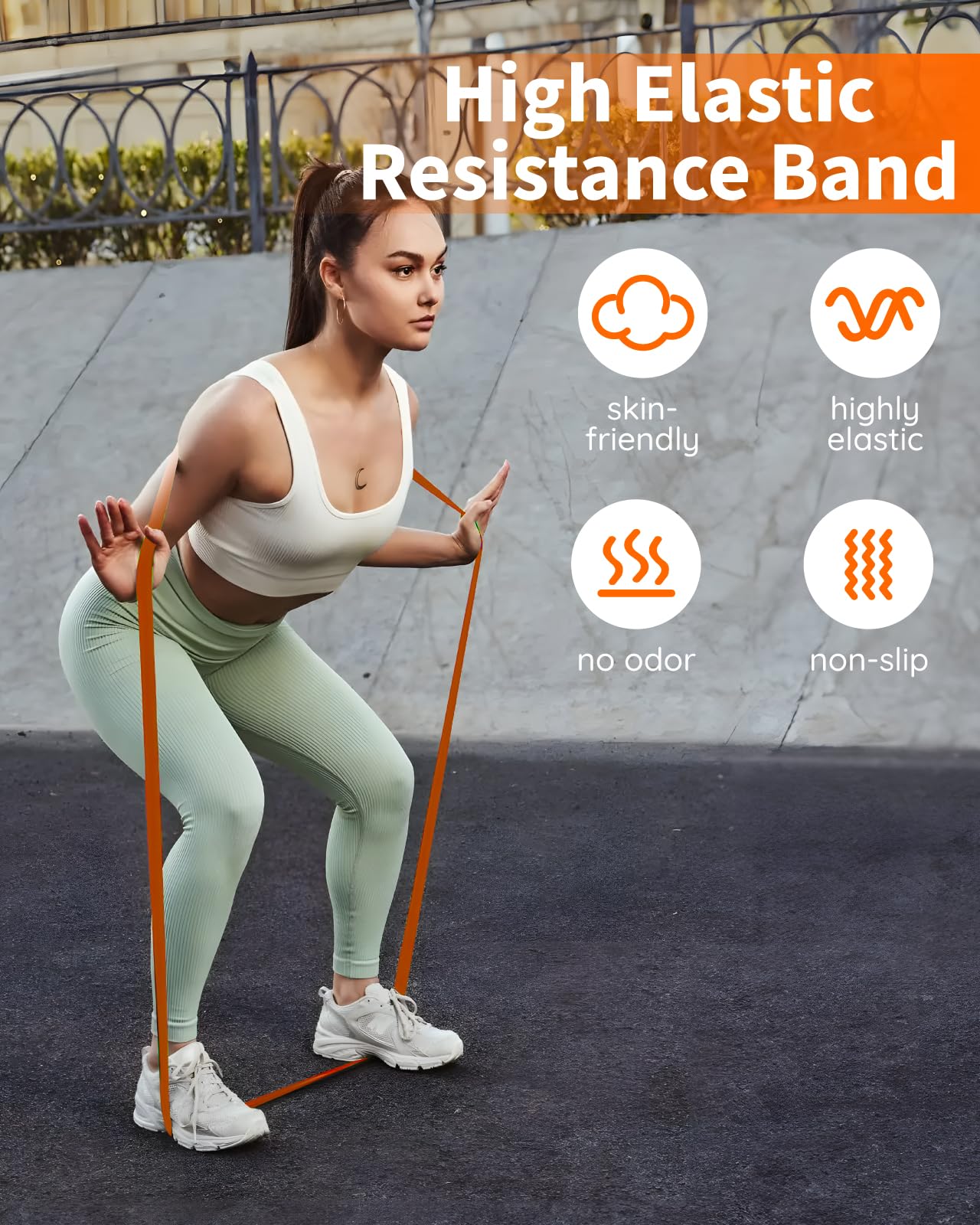 Fitness Resistance Bands Set of 6 - Pull Up Bands for Men Women, Workout Bands Resistance with Door Anchor, Training Poster & Pouch, Pull Up Assistance Bands for Stretching/Therapy/Home Gym/Fitness