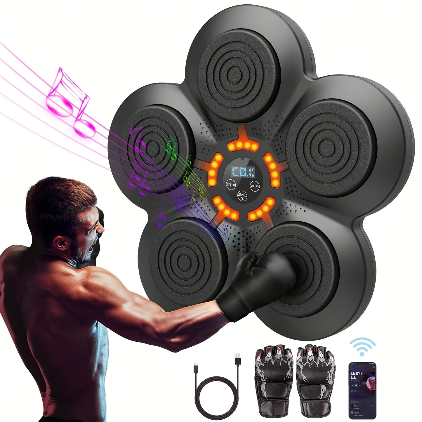 Wall-mounted boxing machine with targets