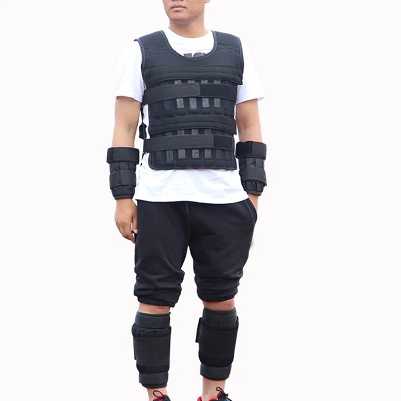 20kg Weighted Vest Adjustable Loading Weight Jacket Exercise Weightloading Gym Equipment Boxing Training Waistcoat (Only vest)