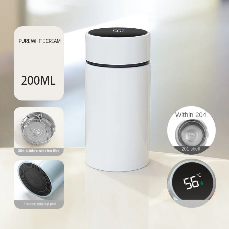 200ML Smart Thermos Water Bottle Intelligent Temperature Display Stainless Steel Vacuum Flasks Thermoses With Filter Tee Cup