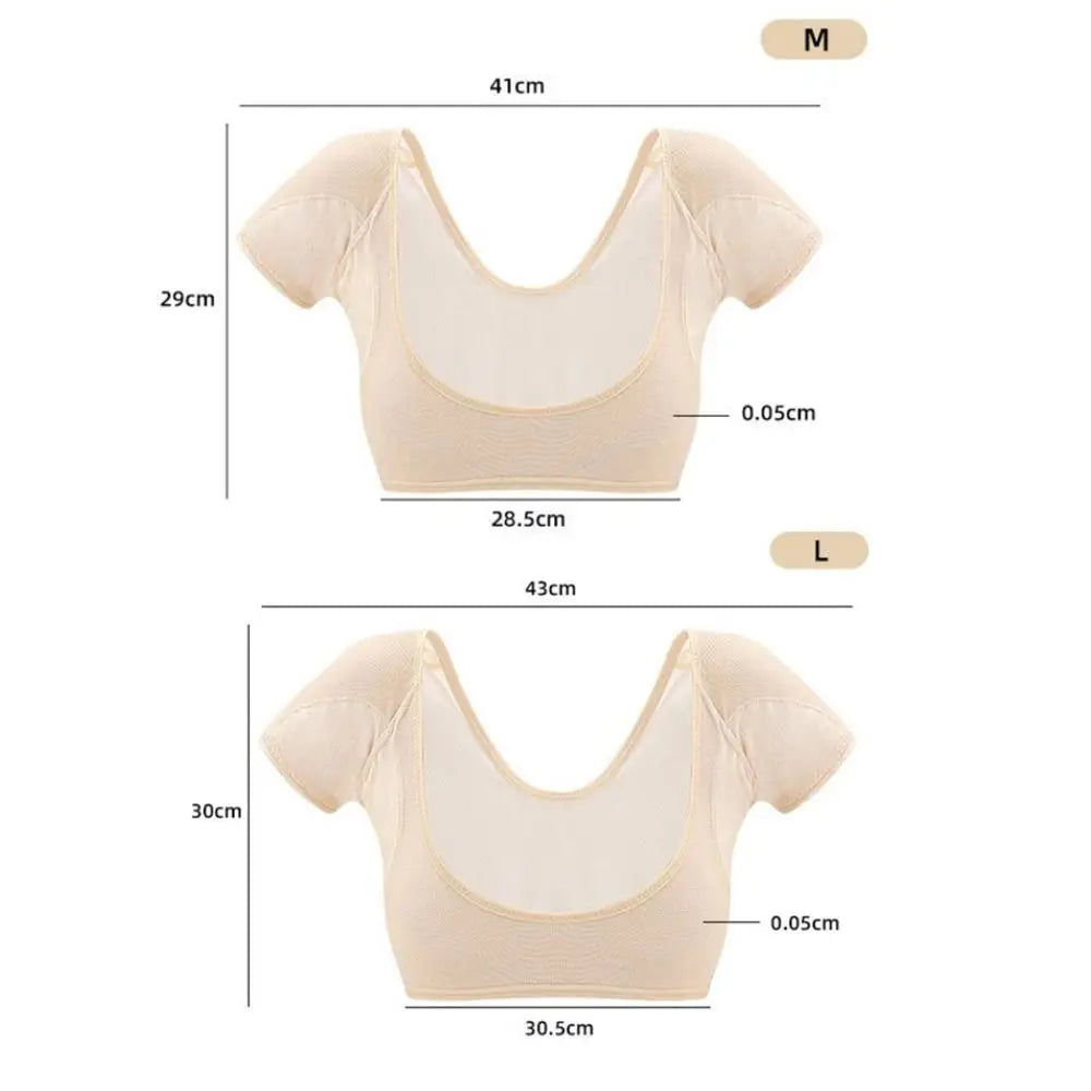 Sweat-proof washable undershirt for women made of cotton