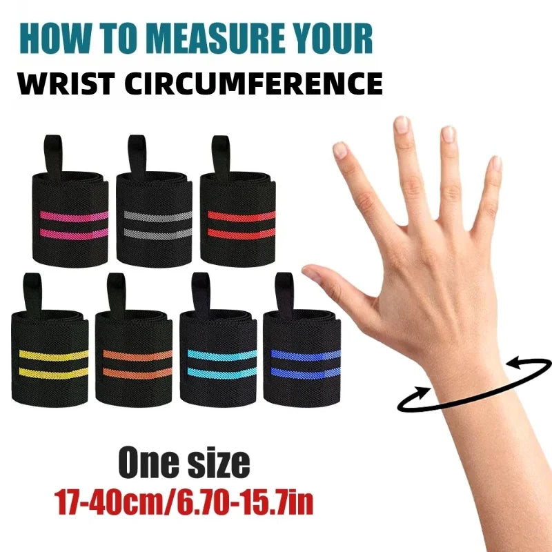 Illustration showing how to measure wrist circumference on a hand, fitting sizes 17-40cm (6.7-15.7 inches)
