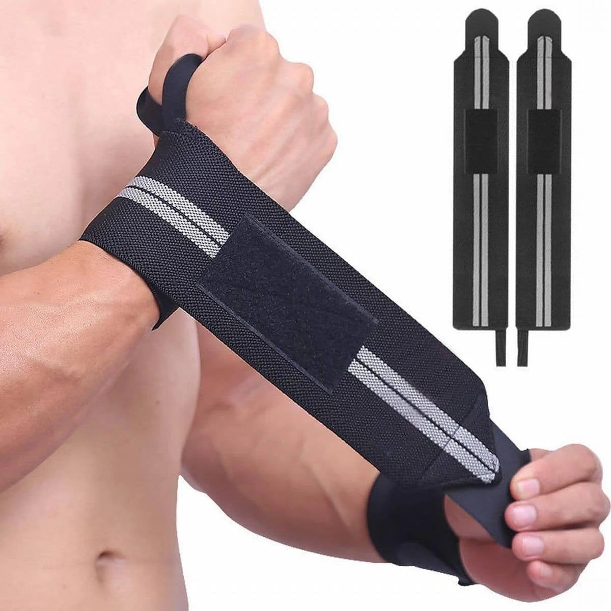 Man using wrist wrap