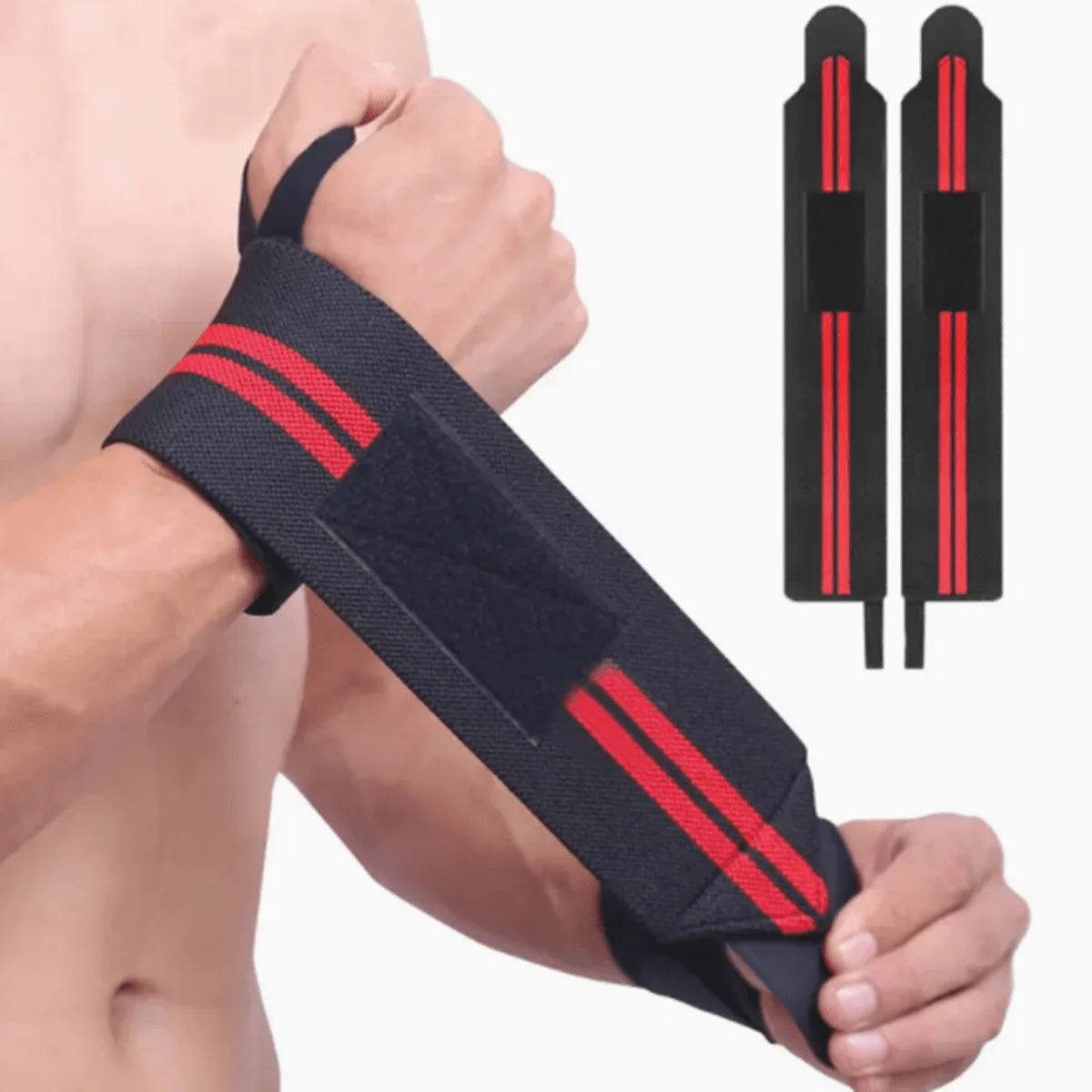 Man using wrist wrap