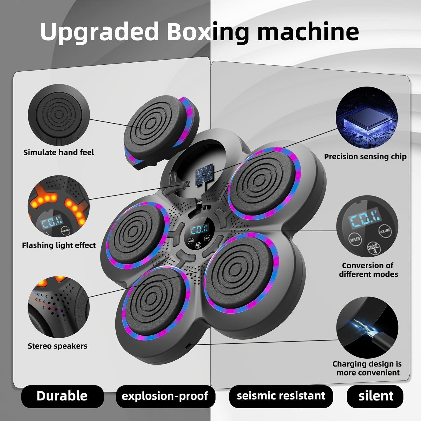 Wall-mounted boxing machine with targets features