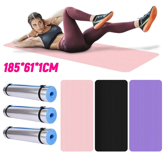 Thick non-slip solid color yoga mat for home gym, fitness workouts, and floor exercises