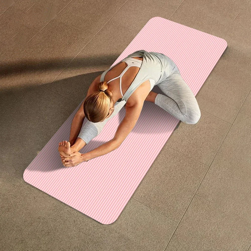 Thick non-slip solid color yoga mat for home gym, fitness workouts, and floor exercises