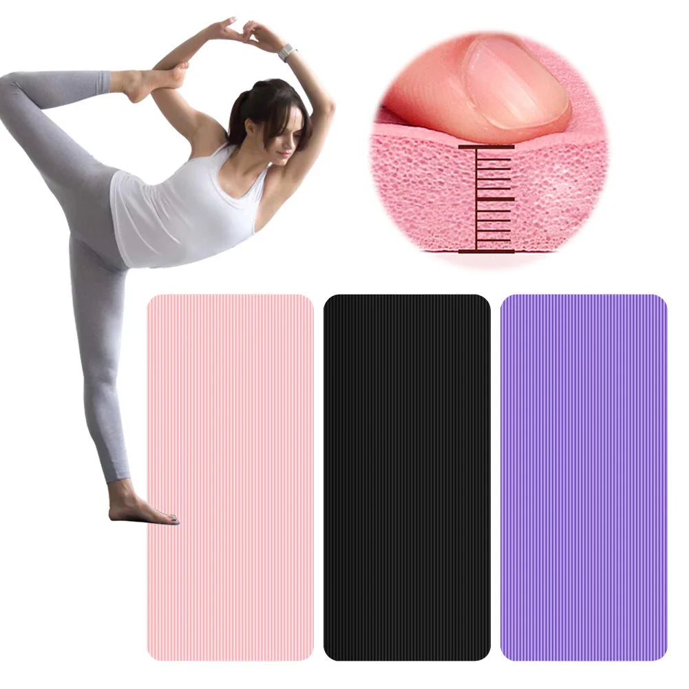 Thick non-slip solid color yoga mat for home gym, fitness workouts, and floor exercises