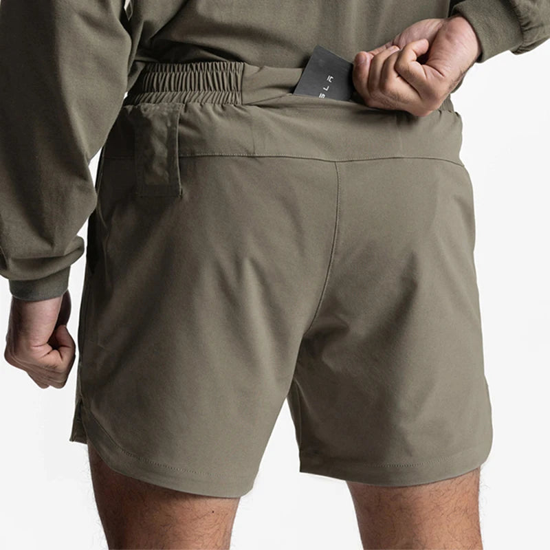 Summer New Gym Jogging Exercise Shorts Men's Sports Fitness Quick-drying Multiple pockets Running Shorts Men Casual Shorts