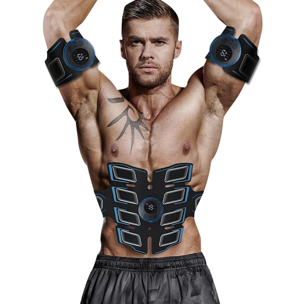USB rechargeable abdominal muscle trainer belt for electronic fitness and toning