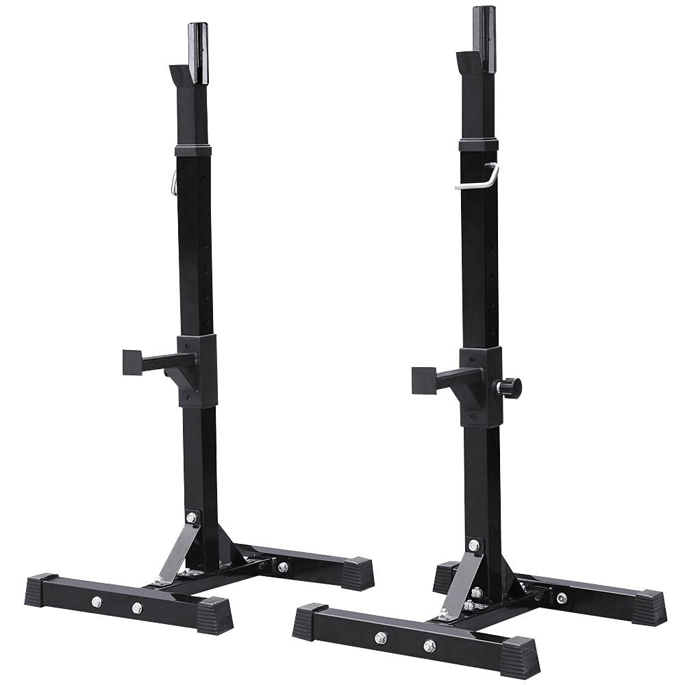 Pair of black squat stands on a white background