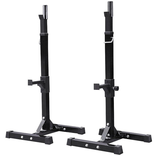 Pair of black squat stands on a white background